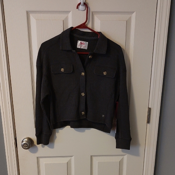 Girls Justice Waffle Woven Shacket - Picture 1 of 6
